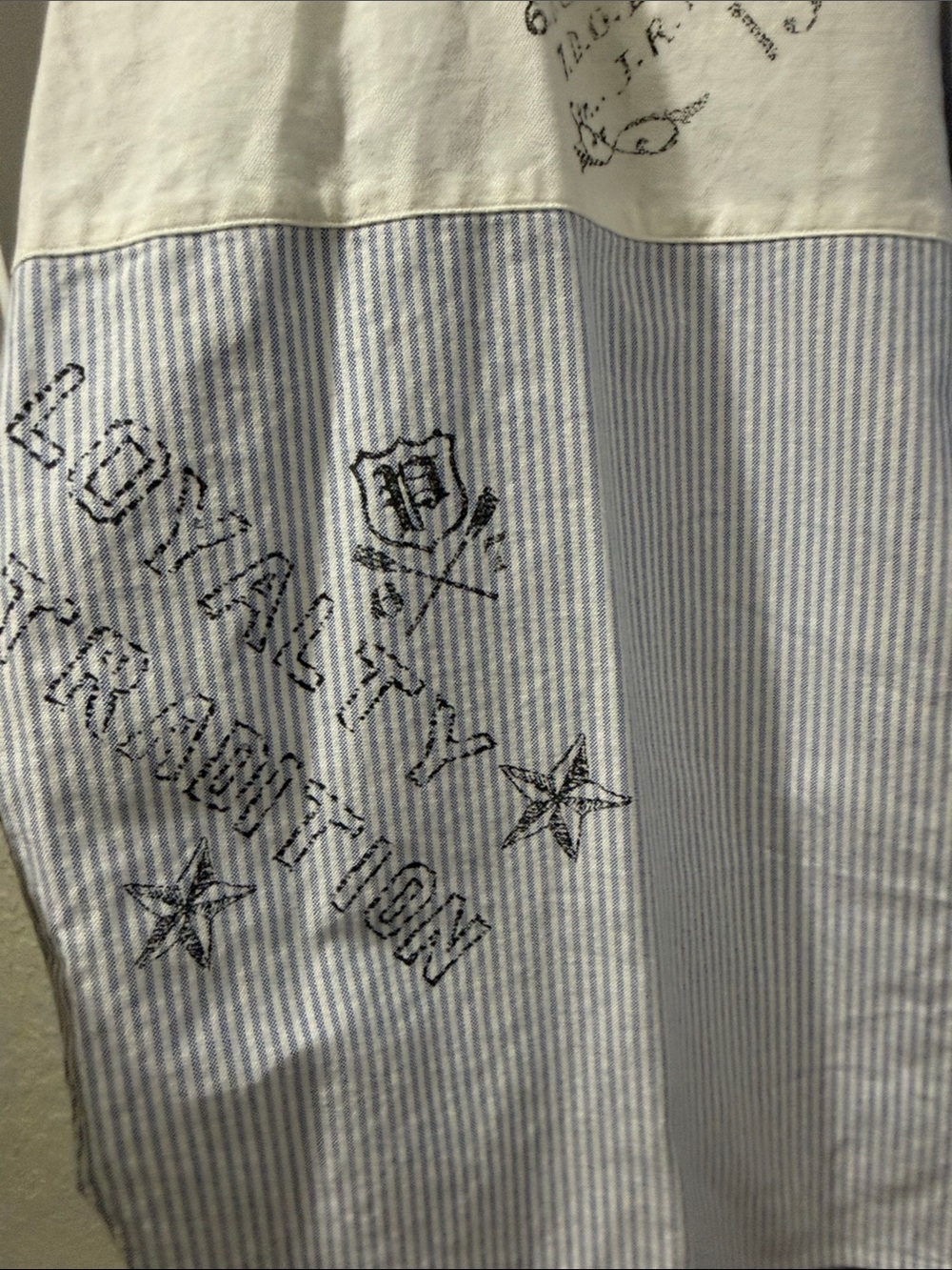 Polo by Ralph Lauren Blue & White Patchwork Button-Down Shirt - Picture 5 of 6